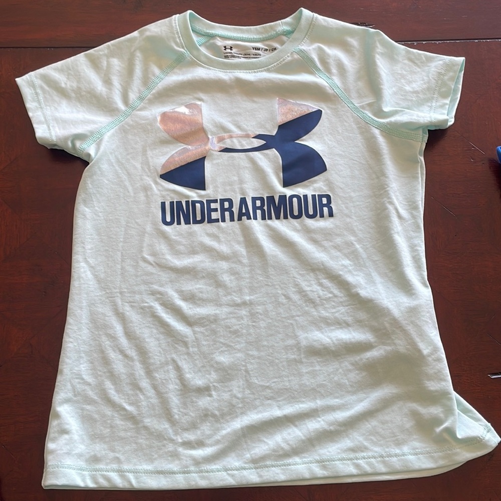 Lot of Two Girls Youth Small Under Armour Shirts